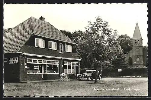 AK Nieuw-Schoonebeck, Hotel Pieper, die Kirche