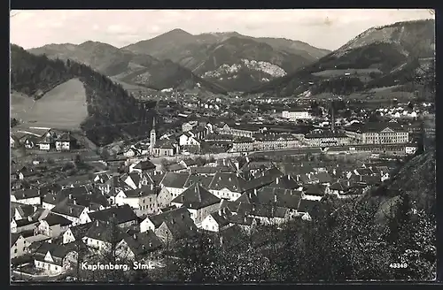 AK Kapfenberg, Ortsansicht mit Bergpanorama