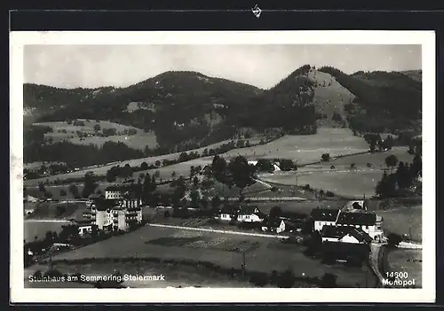 AK Steinhaus am Semmering, Ortspartie aus der Vogelschau
