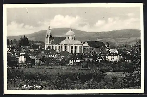 AK Pöllau, Stift Pöllau mit dem Schloss u. der Pfarrkirche