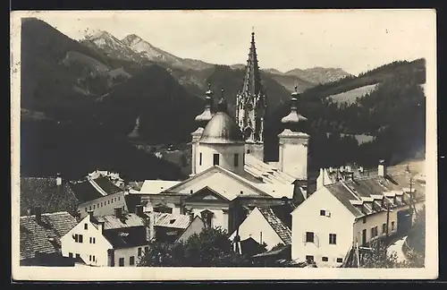 AK Mariazell, Ortspartie mit dem Hochschwab