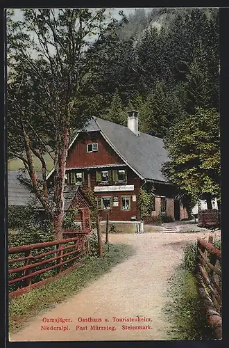 AK Mürzsteg, Gasthaus und Touristenheim Gamsjäger