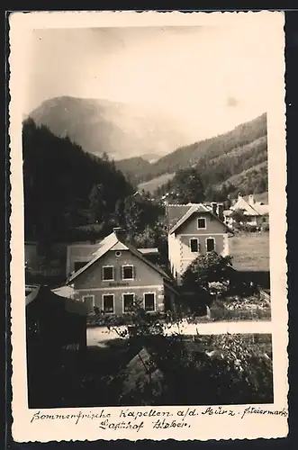 AK Kapellen a. d. Mürz, Ortspartie mit Gasthaus