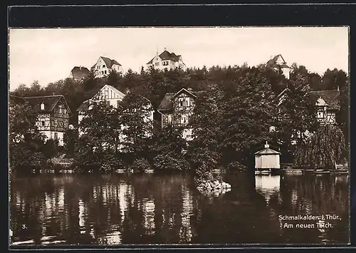 AK Schmalkalden / Thür., Häuser am neuen Teich