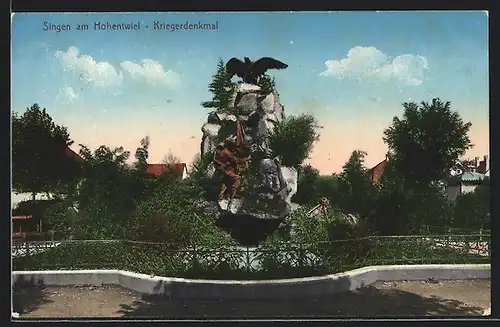 AK Singen / Hohentwiel, Kriegerdenkmal