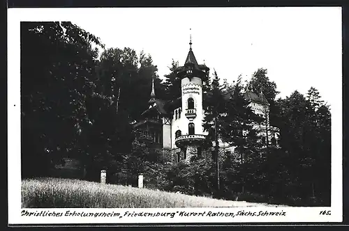 AK Rathen / Sächs. Schweiz, Christliches Erholungsheim Friedensburg