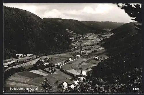 AK Schlageten / Albtal, Ortsansicht aus der Vogelschau