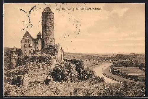 AK Neckarzimmern, Blick auf Burg Hornberg