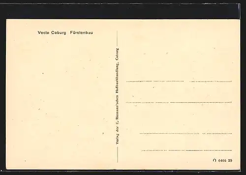 AK Coburg, Veste Coburg, Fürstenbau
