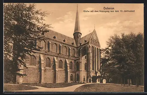 AK Doberan, Kirche mit dem Kreuzgang aus dem 12. Jahrhundert