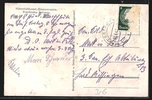 AK Gössweinstein / Fränk. Schweiz, Ortsansicht aus der Vogelschau