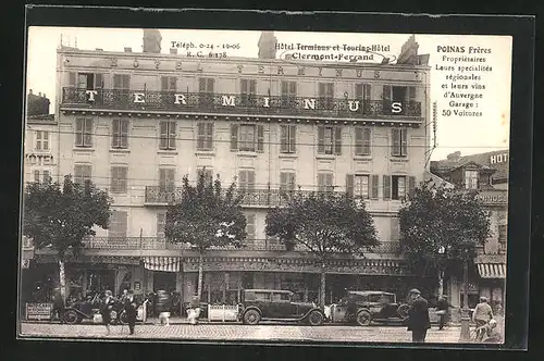 AK Clermont-Ferrand, Hôtel Terminus et Touring-Hôtel