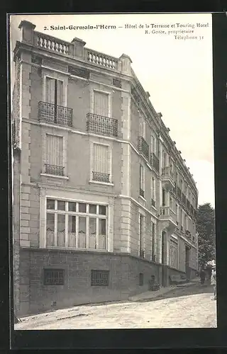 AK Saint-Germain-l'Herm, Hotel de la terrasse et Touring Hotel