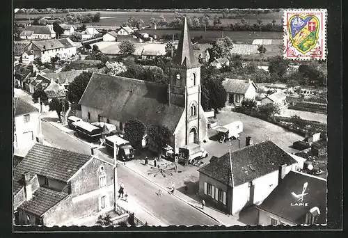 AK Gannay-sur-Loire, L`Église, Kirche aus der Vogelschau