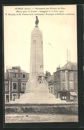 AK Marle, Monument aux Enfants du Pays