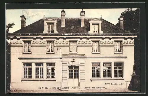 AK Vic-sur-Aisne, Ecole des Garcons