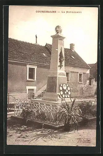 AK Courcelles, Le Monument, Kriegerdenkmal