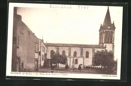 AK Blanzat, La Place de la Poste et l`Eglise