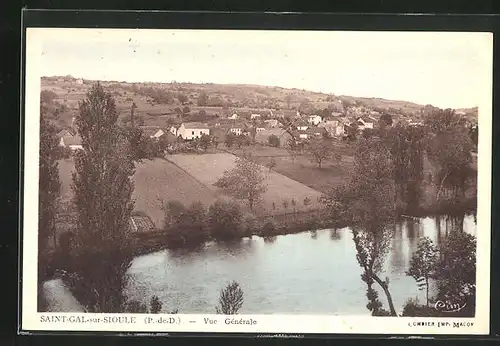 AK Saint-Gal-sur-Sioule, Vue Générale, Totalansicht der Ortschaft