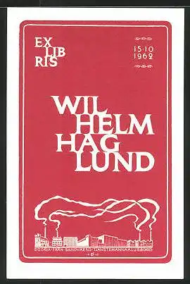 Exlibris Wilhelm Haglund, Kraftwerk, Fabrik