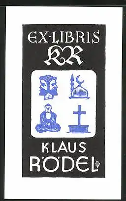 Exlibris Klaus Rödel, Grab, Mönch