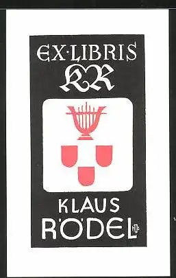 Exlibris Klaus Rödel, Kerzenständer mit Becher
