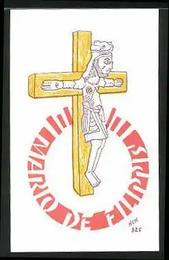Exlibris Mario de Filippis, Jesus am Kreuze