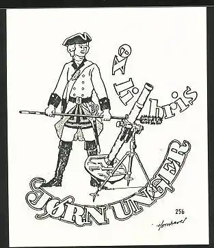 Exlibris Jorn Unger, Soldat mit Mörser