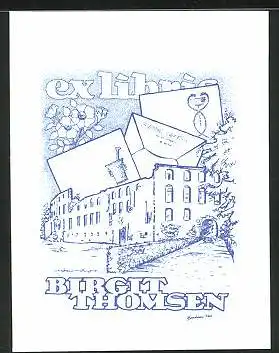 Exlibris Birgit Thomsen, Burgfassade, Briefe