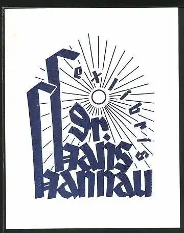 Exlibris Dr. Hans Hannau, Sonnenstrahlen