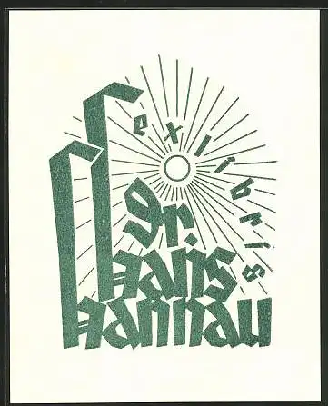Exlibris Dr. Hans Hannau, Sonne