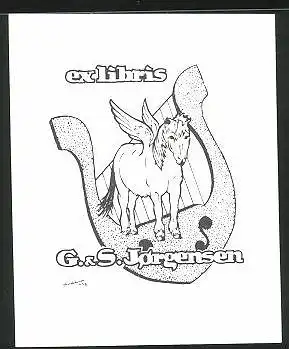 Exlibris G. & S. Jorgensen, Pegasus & Lyra