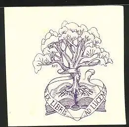 Exlibris Baum und Buch