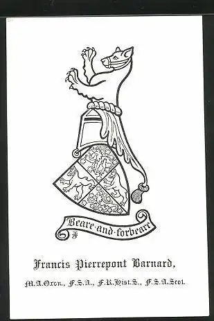 Exlibris Francis Pierrepont Barnard, Pferd, Greif