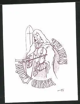 Exlibris Fradley Garner, Violinist im Gewand