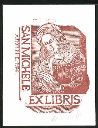 Exlibris Antonini E., San Michele
