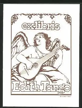 Exlibris Edith Tango, Engel mit Laute