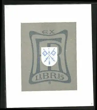 Exlibris Wappen mit Flaggen