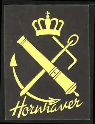 Exlibris Hornhaver, Krone, Kanone, Schwert