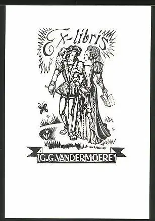 Exlibris G.-G. Vandermoere, Verliebtes Paar