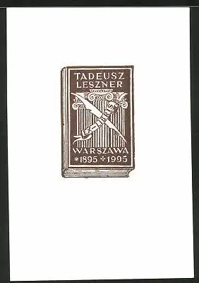 Exlibris Tadeusz Leszner, Warszawa, Buch & Feder