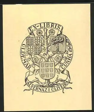 Exlibris Alvernaz de Oliveira, Wappen, Baum