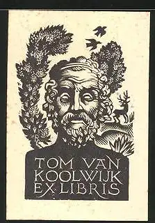 Exlibris Tom Van Koolwijk, Antike Büste