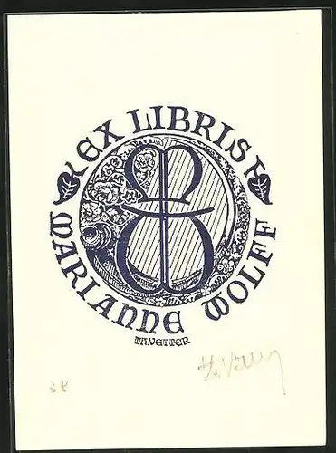 Exlibris Maria Anne Wolff, Initialen MW