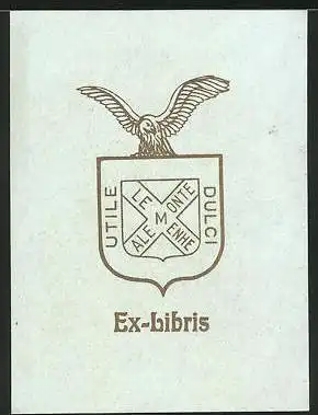 Exlibris Utile Dulci, Wappen mit Adler