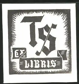 Exlibris T. S. Initialen TS