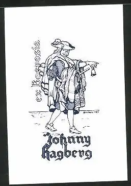 Exlibris Johnny Hagberg, Pirat mit Kleidung
