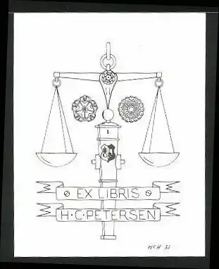 Exlibris H. C. Petersen, Waage
