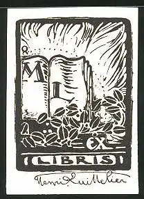 Exlibris Initialen ML im Buch