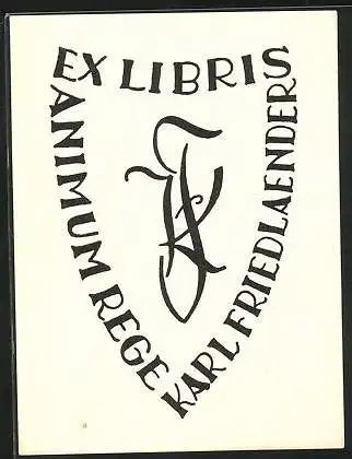 Exlibris Karl Friedlaender, Initialen KF